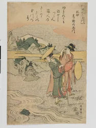 江戸時代の紀伊高野多摩川、1800〜05年頃（色木版画）